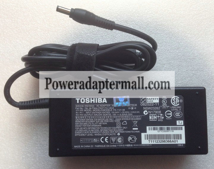 19V 6.32A Toshiba Satellite A200 A205 A210 A215 AC Adapter - Click Image to Close